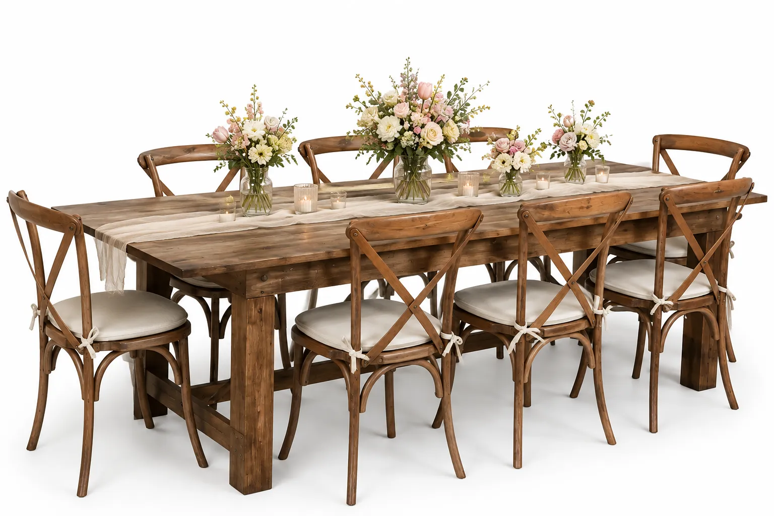 8' Farm/Rustic Table (8 - 10 guests)